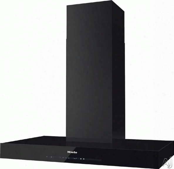 Miele Da6690wobsw 36 Inch Puristic Wall Mount Chimney Hood With 625 Cfm Internal Blower, 4 Fan Speeds Including Intensive, Con@ctivity, Led Lighting And Glass Touch Controls: Obsidian Black