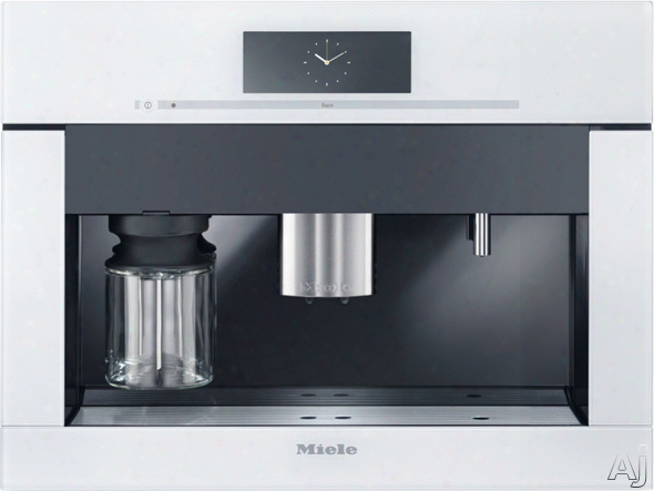 Miele Pureline Pureline Series Cva6805brws 24 Inch Whole Bean Built-in Plumbed Coffee System With M Touch Coontrols, Dual Dispensing Spouts, 10 User Profiles, Automatic Rinse/cleaning Program And Integrated Led Lighting: Brilliant White