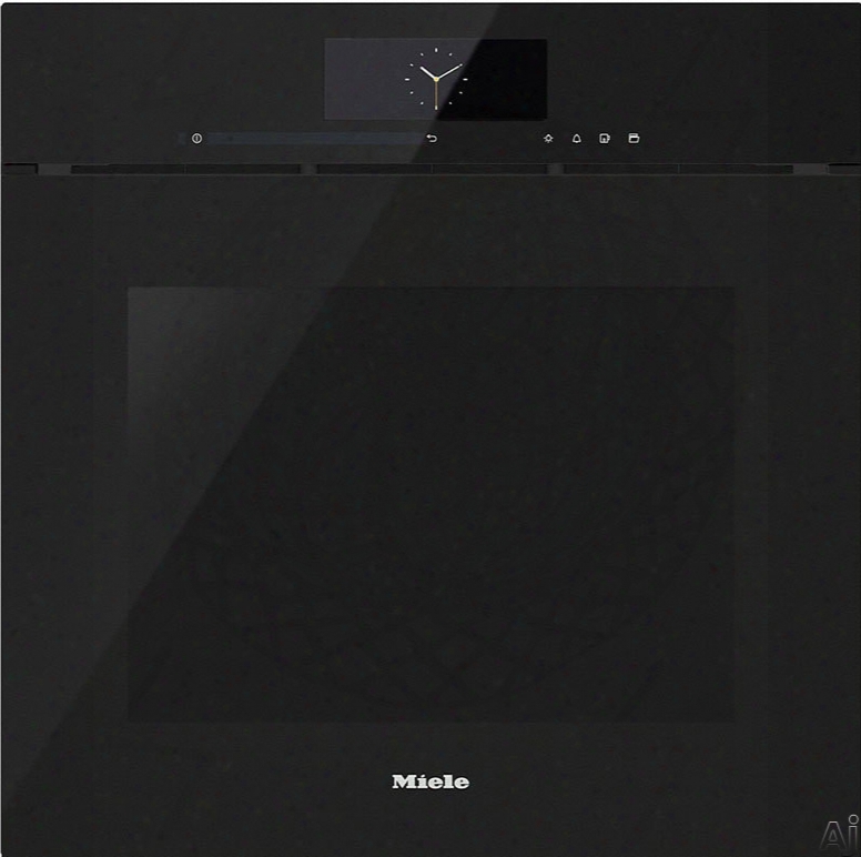 Miele Pureline Series Dgc6860xxlobsw 24 Inch Non Plumbed Pureline Steam-oven Withfully-fledged Oven Function, Motorized Control Panel, Combination Cooking, Xxl Cavity And Wireless Prove: Stainless Steel: Obsidian Black