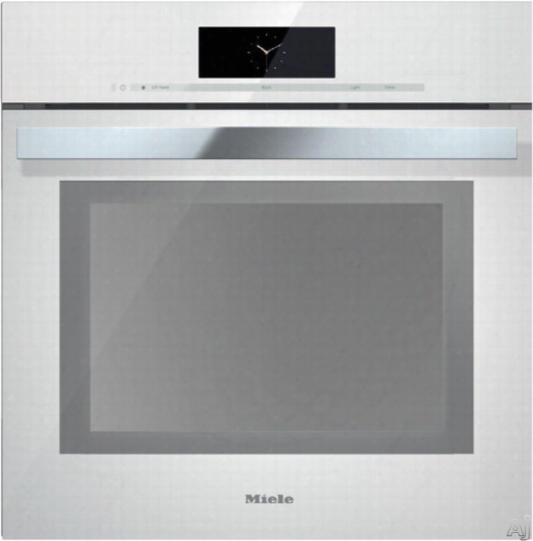 Miele Pureline Series Dgc6865xxlbrws 24 Inch Plumbed Pureline Steam-oven Withfully-fledged Oven Function, Motorized Control Panel, Combination Cooking, Xxl Cavity And Wireless Probe: Brilliant White