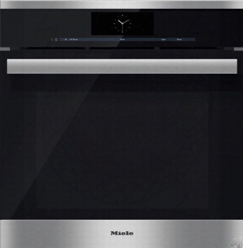 Miele Pureline Series Dgc6865xxlss 24 Inch Plumbed Pureline Steam-oven Withfully-fledged Oven Function, Motorized Contrrol Panel, Combination Cooking, Xxl Cavity And Wireless Probe: Stainless Steel