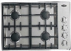 DCS CDV2304H 30 Inch Gas Cooktop with 4 Sealed Dual Flow Burners, Dishwasher Safe Continuous Grates, Simmer Setting on All Burners and Illuminated Metal Knobs