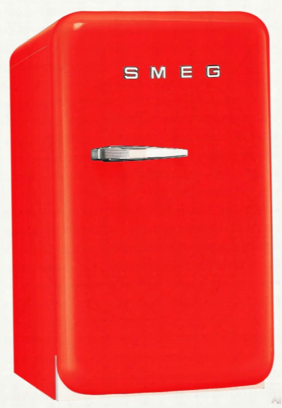 Smeg 50's Retro Design Fab5uro 1.5 Cu. Ft. Compact Refrigerator With 2 Adjustable Wire Shelve5, Balcony Door Shelf, Bottle Door Shelf, Absorption Cooling,led Internal Light And Ice Cube Tray: Orange, Right Hinge Door Swing