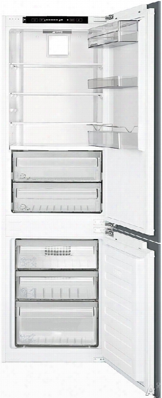 Smeg Cb300u 24 Inch Built-in Bottom Freezer Refrigerator With 10 Cu. Ft. Capacity, 4 Glass Shelves, Sealed Quick Chill Compartment, Wine Rack, Reversible Door Swing And Energy Star Qualified