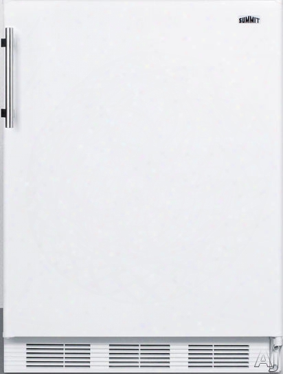 Summit Ct661 24 Inch Compact Refrigerator With 5.1 Cu. Ft. Capacity, 2 Adjustable Glass Shelves, Crisper Drawer, 3 Door Bins, Wine Rack, Freezer Compartment, Interior Lighting And Dial Thermostat: White