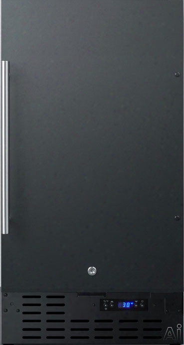 Summit Ff1843b 18 Inch Undercounter Refrigerator With 2.7 Cu. Ft. Capacity, 4 Adjustable Chrome Wire Shelves, Ahtomatic Defrost, Reversible Door Swing, Factory Installed Door Lock And Led Lighting: Black Door