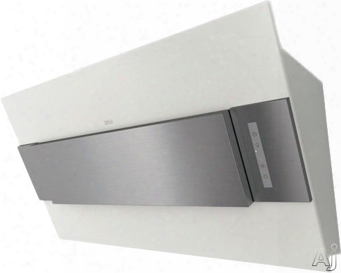 Zephyr Arc Collection Ainm80awx 32 Inch Walll Mount Chimney Range Hood With Blower Options, Tri-level Led Lighting, Touch Controls, Wireless Remote Control Ajd Convertible To Recirculating With Kit: White With Stainless Steel