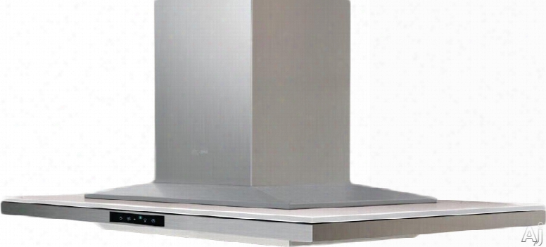 Zephyr Arc Layers Collection Alle42bwx 42 Inch Island Chimney Range Hood With Blower Options, Glass Touch Controls, Tri-level Led Lighting, Wireless Remote Control And Re Circulating Option: 42 Inch White Glass