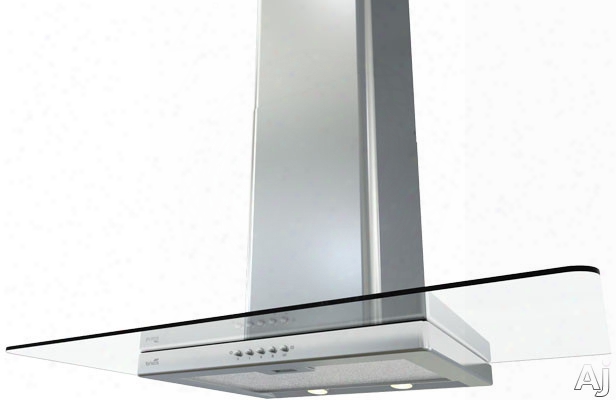 Zephyr Brisas Series Bfge30ag Wall-mount Chimney Range Hood With 600 Cfm Internal Blower, 3 Speed Levels, Halogen Lighting, Push Button Controls And Glass Canopy: 30 Inch Width