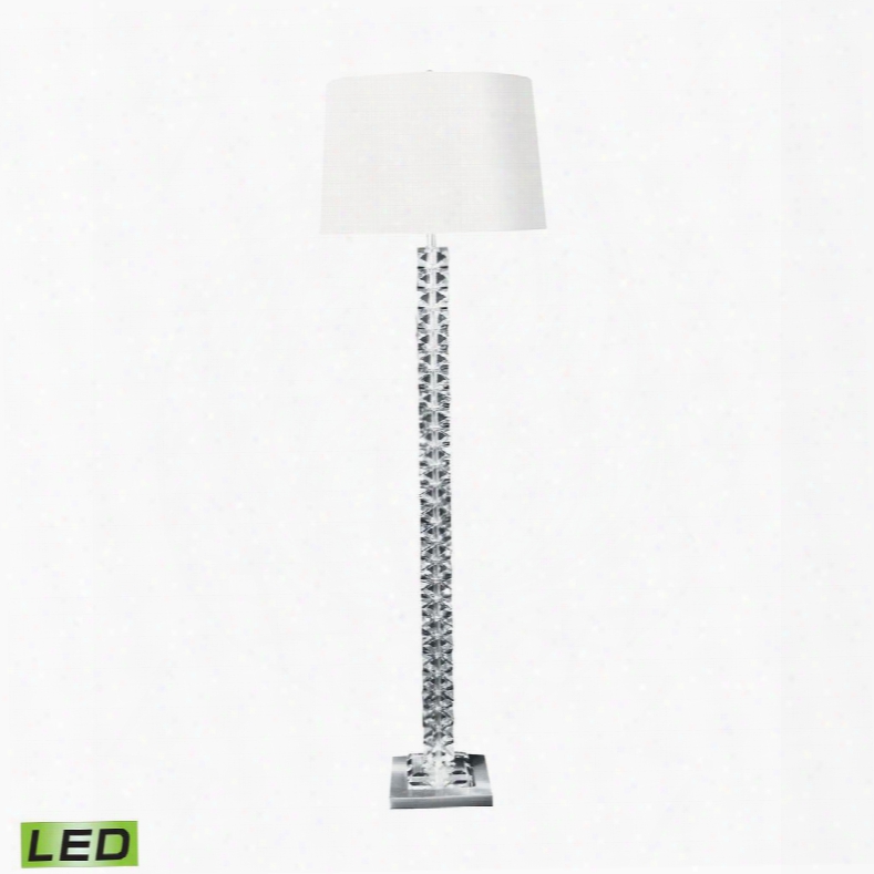 10005-led Diamond Cut Crystal Led Floor Lamp Clear