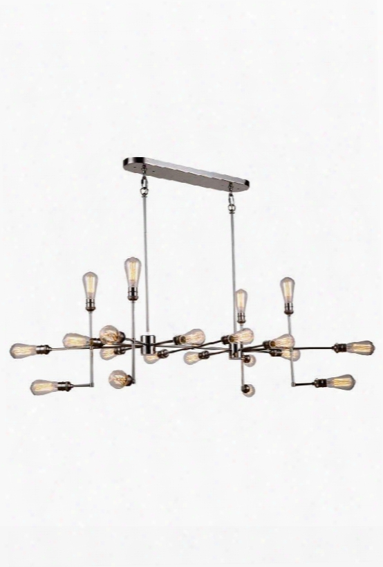 1139d49pn 1139 Ophelia Collection Pendant Lamp L: 49in W: 30.5in H: 17.5in Lt: 20 Polished Nickel