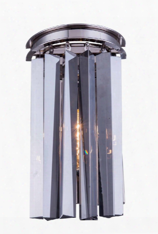 1208w8pn-ss/rc 1208 Sydney Collection Wall Lamp W: 8 H: 14 E5 Lt: 2 Polished Nickel Finish (royal Cut Silver Shade