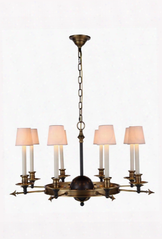 1401d35bzbb 1401 Easton Collection Pendant Lamp D: 35 H: 21 Lt: 8 Bronze & Burnished Brass