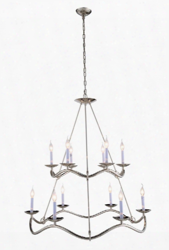 1419g38pn 1419 Perry Collection Pendant Lamp D: 38 H: 45 Lt: 12 Polished Nickel