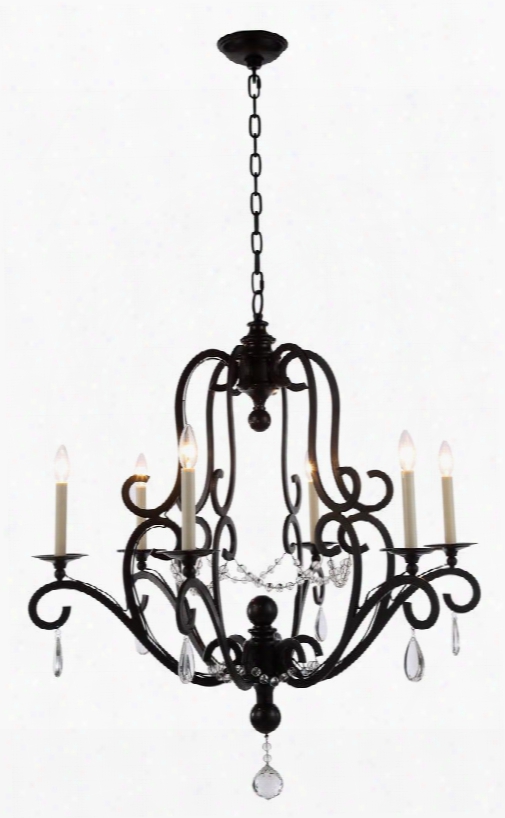 1421d34vb 1421 Sarina Collection Pendant Lamp D: 34in H: 25in Lt: 6 Vintage Bronze