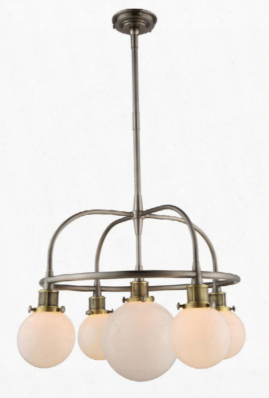 1448g38vnbb 1448 Santos Collection Pendant Lamp D: 38 H: 55 Lt: 5 Vintage Nickel & Burnished Brass