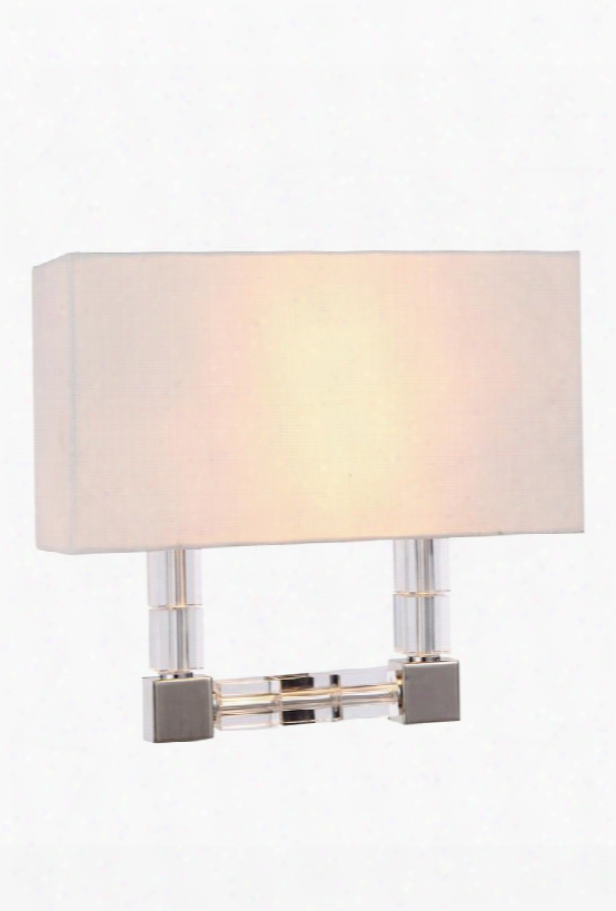 1461w13pn 1461 Cristal Collection Wall Sconce W: 13in H: 12in Ext: 4.5in Lt: 2 Polished Nickel