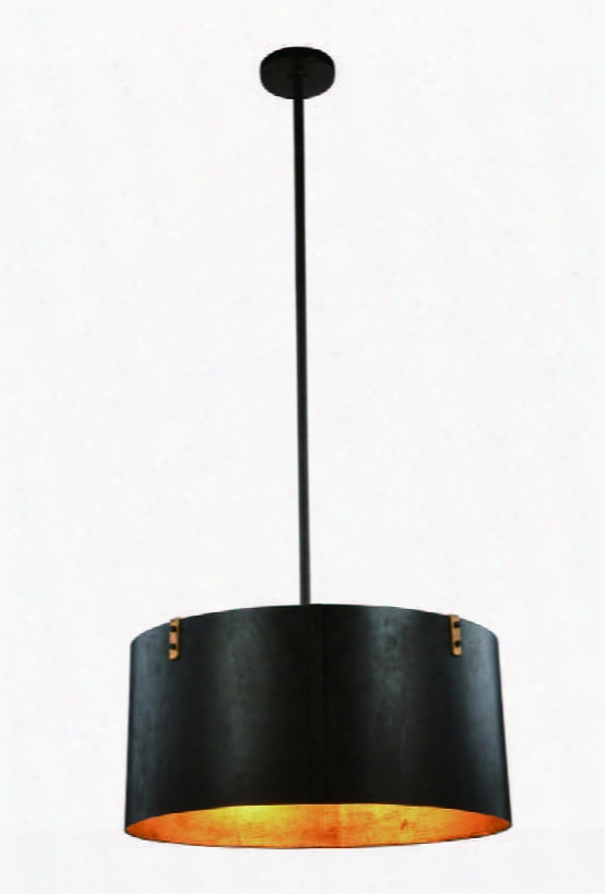 1482d26vb Hudson Collection Pendant Lamp D:26 H:59 Lt:4 Vintage Bronze & Golden Iron