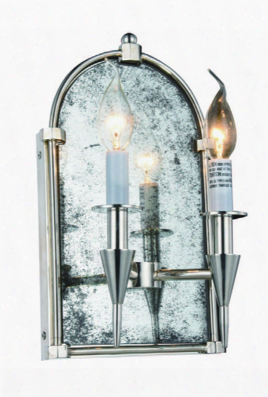 1491w8pn Bavaria Collection Wall Sconce W:8 H:14 E:5 Lt:2 Polished Nickel