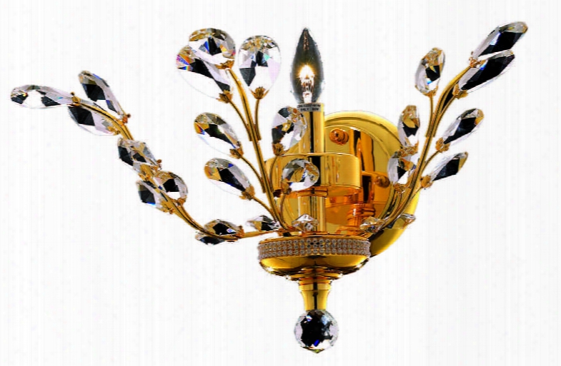 2011w16g/ss 2011 Orchid Collection Wall Sconce W16in H14in E6in Lt: 1 Gold Finish (swarovski Strass/elements