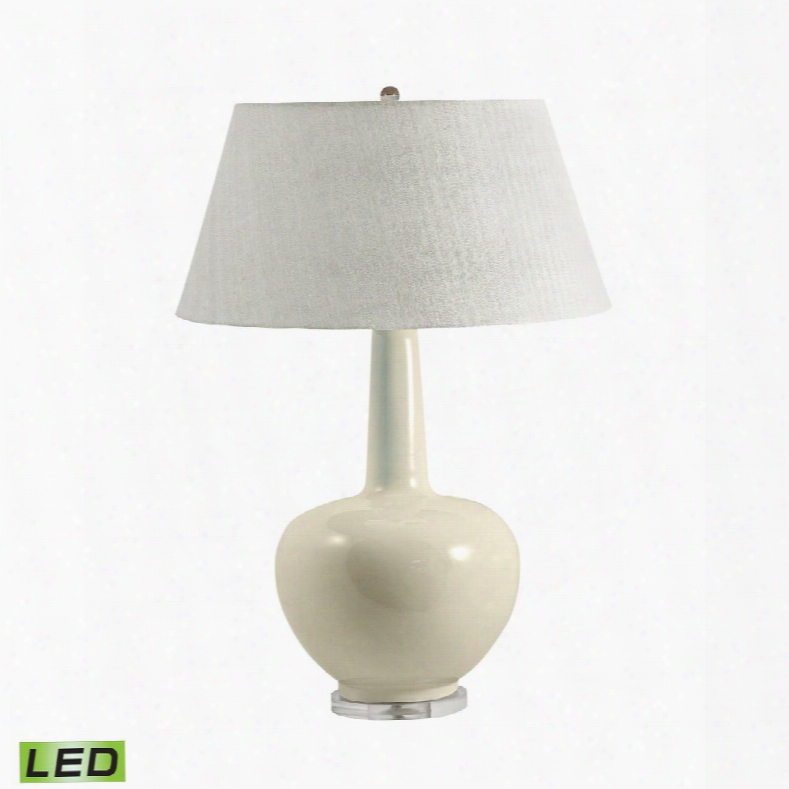 204c-led Porcelain Led Table Lamp In Cream