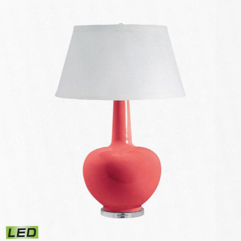 204k-led Porcelain Led Table Lamp In Coral