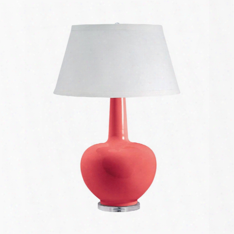 204k Porcelain Table Lamp In Coral