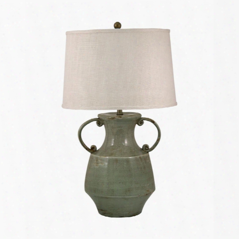 205 Antiqued Porcelain Table Lamp In Celadon Crackle