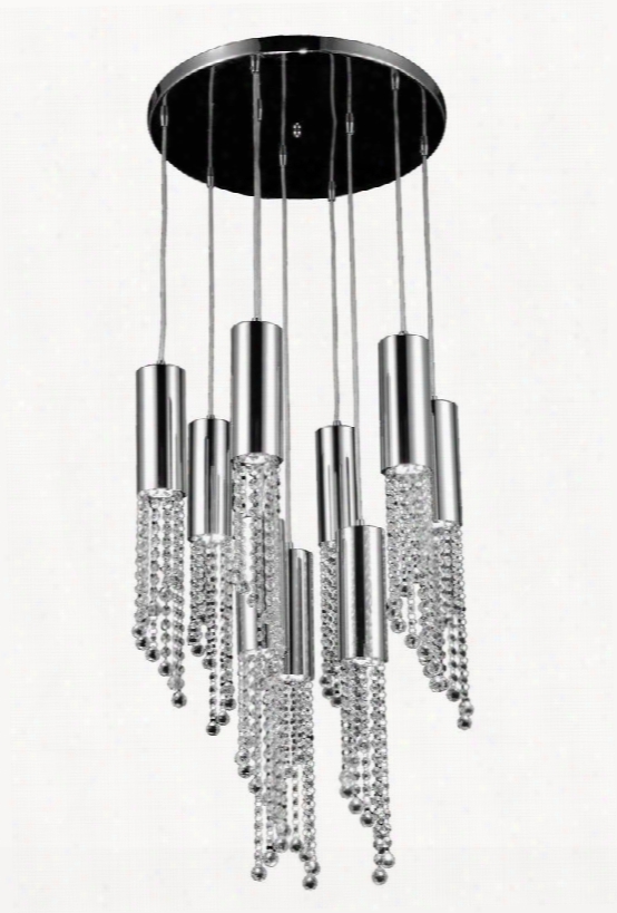 2057d9r/rc 2057 Niagara Collection Pendant Lamp D: 21 H: 21.5 Lt: 9 Chrome Finish (royal Cut