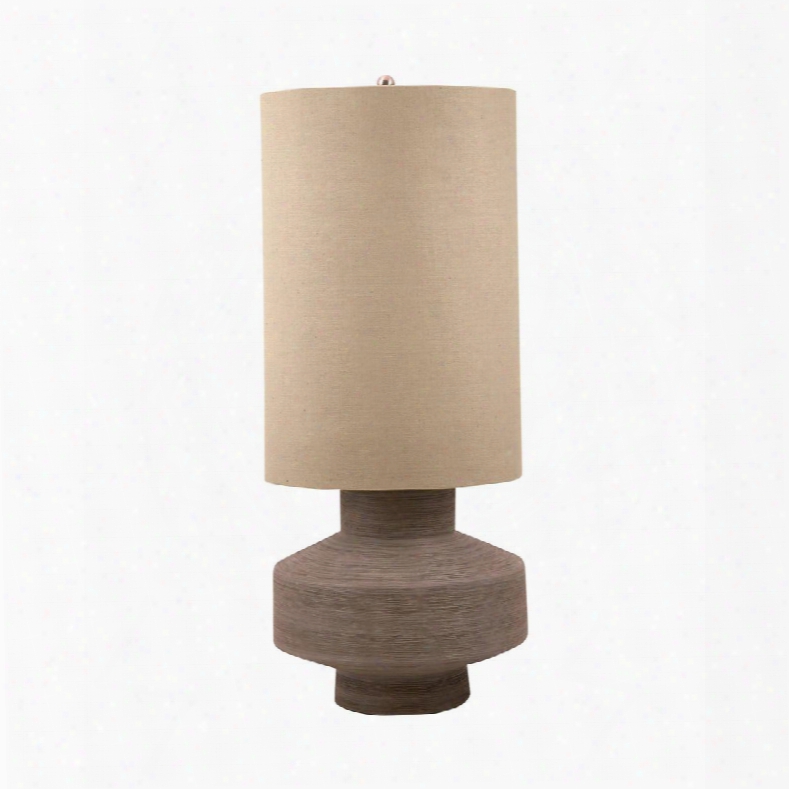 208 Bisque Ceramic Table Lamp In Taupe