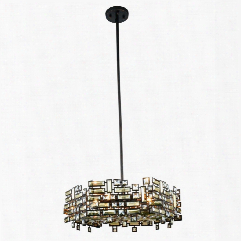 2101d24db/rc Picasso Collection Pendant Lamp D:24 H:8 Lt:6 Dark Bronze Finish Royal Cut Golden