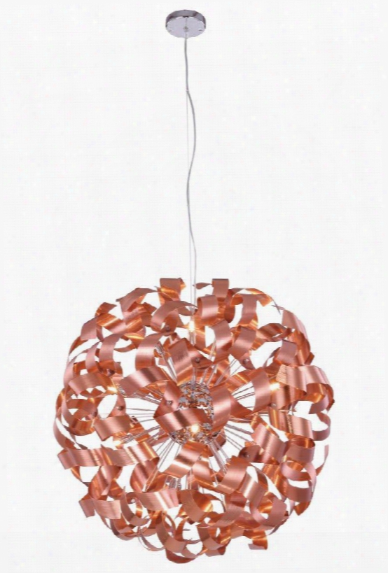 2108d31bc Fusion Collection Pendant Lamp D:31.5 H:31.5 Lt:12 Brushed Copper