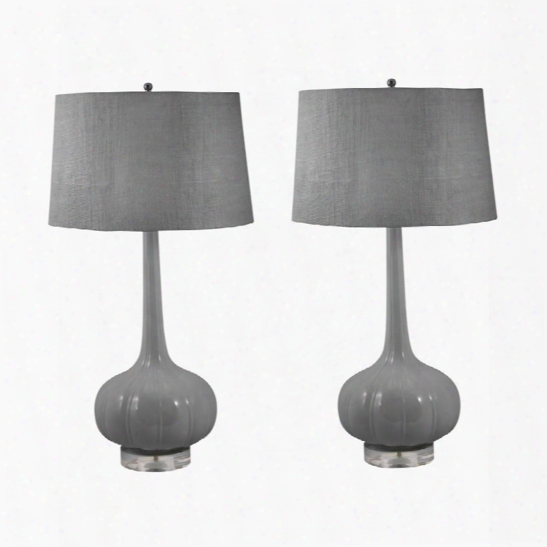 229/ S2 Del Mar Porcelain Table Lamp In Grey