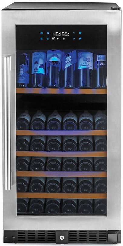 236029403 N'finity Pro Hdx Dual Zone Wine Cellar With 94 Bottle Capacity Multi Color  Led Lighting Telescopic Shelving Touchscreen Controls And Charcoal