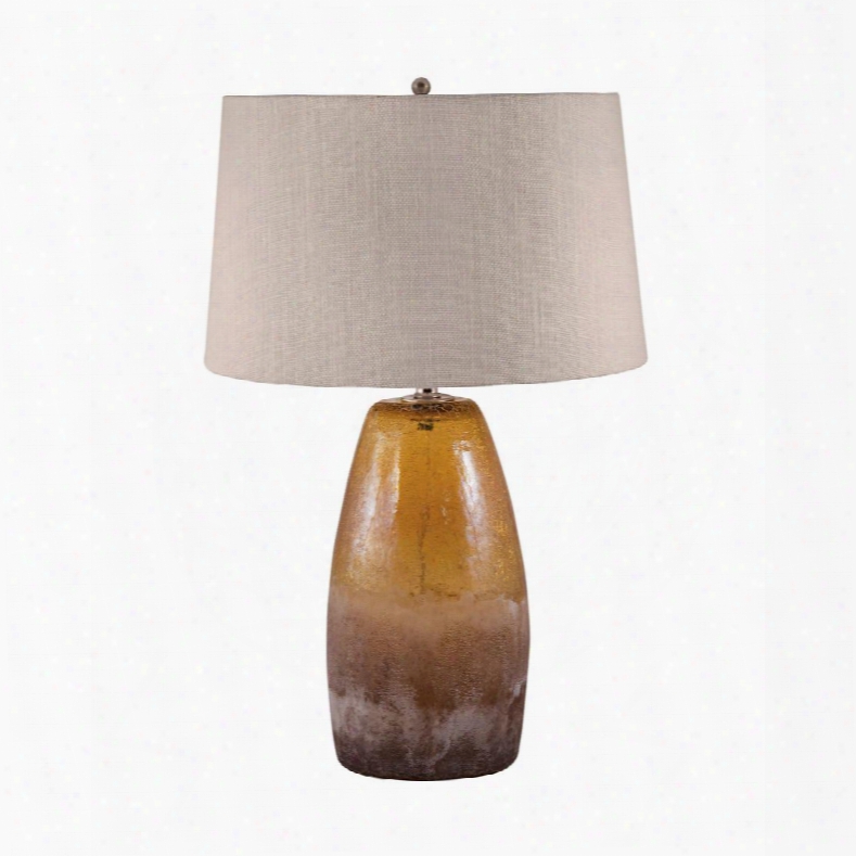 239 Amber Crackle Arctic Glass Table Lamp Amber Crackle