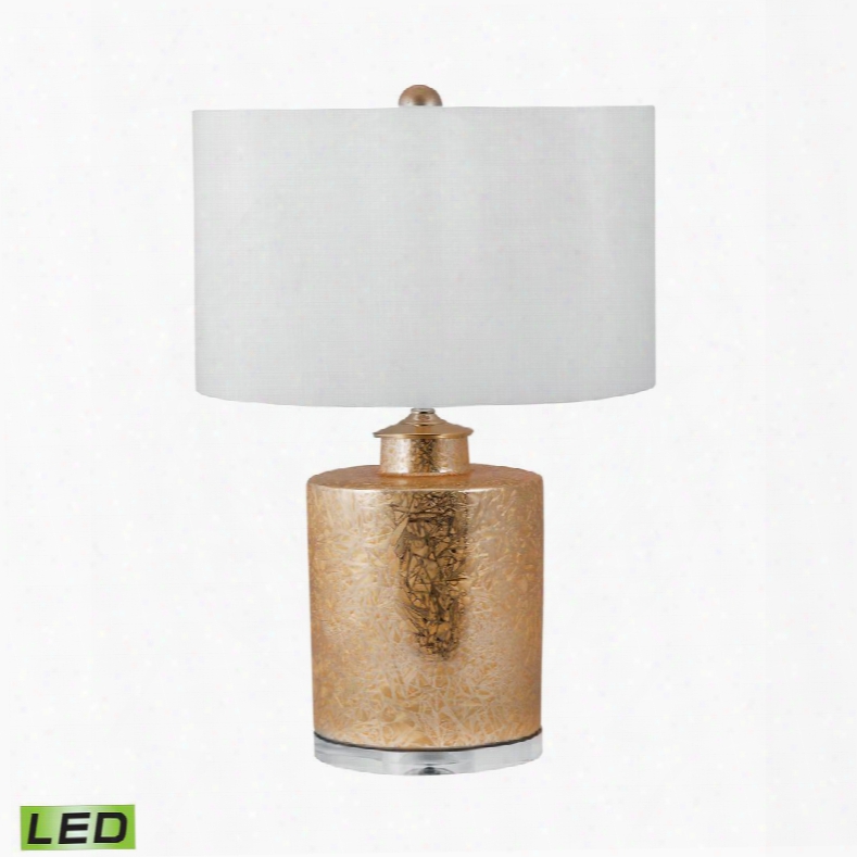 251-led Glam Ceramic Cylinder Led Table Lamp Gold