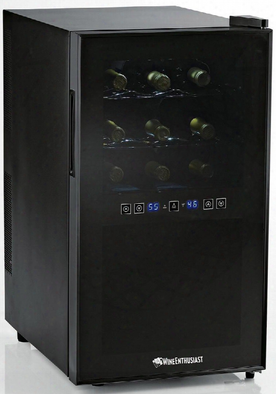 2720318 Thermoelectric Dual Zone Wine Refrigerator With 18 Bottle Capacity Silent Cooling Technology Digital Touchscreen Chrome Shelves And Led Lighting: