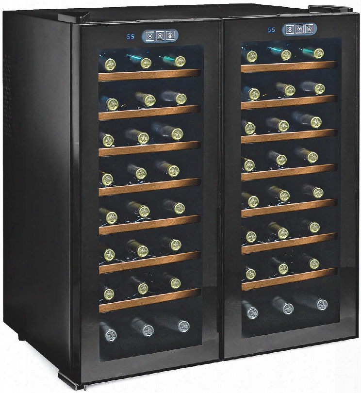 272480351w Thermoelectric Energy Efficient Dual Zone Wine Cooler With 48 Bottle Capacity Silent Cooling Technology Wood Front Shelves And Led Lighting: