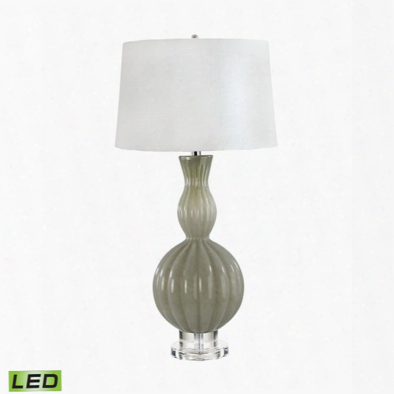 282-led Glass Gourd Led Table Lamp In Taupe