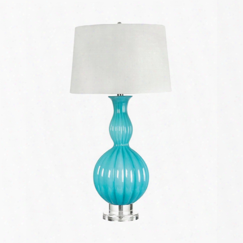 283 Glass Gourd Table Lamp In Powder Blue
