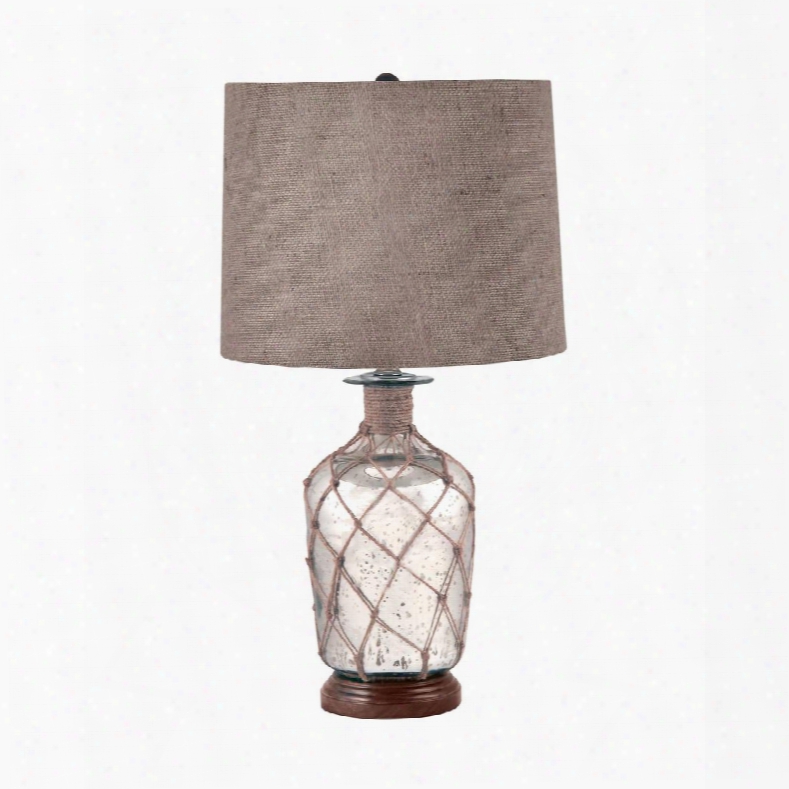 289 Jute-wrapped Mercury Glass Table Lamp Mercury