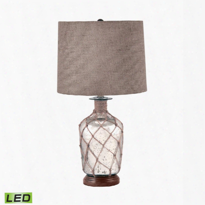 289-led Jute-wrapped Mercury Glass Led Table Lamp Mercury