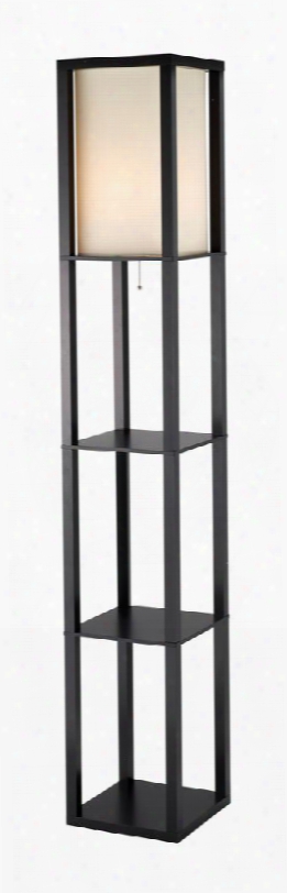 3193-01 Titan Tall Shelf Floor Lamp Black Mdf Veneer