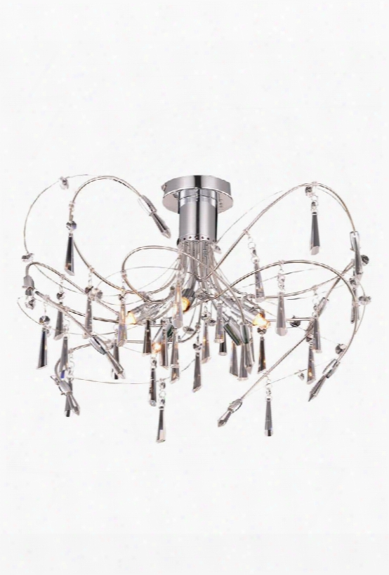 3203f22c/rc 3203 Galactic Collection Ceiling Lamp D: 22 H: 14 Lt: 5 Chrome Finish (royal Cut