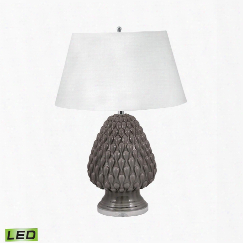 325g-led Raindrop Ceramic Led Table Lamp In Grey