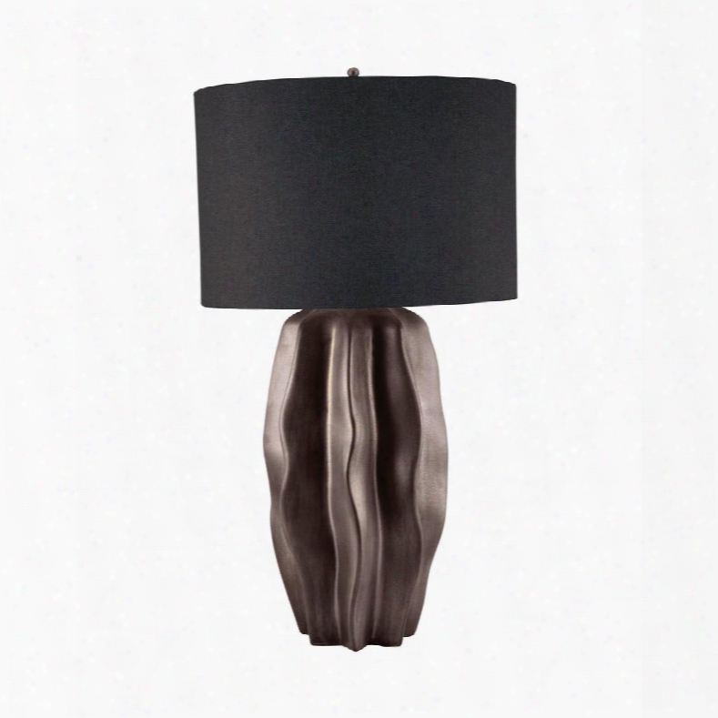 340 Bisque Ceramic Table Lamp In Dark Taupe