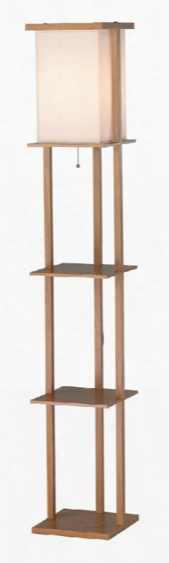 3451-16 Barbery Shelf Floor Lamp Oak Mdf Veneer