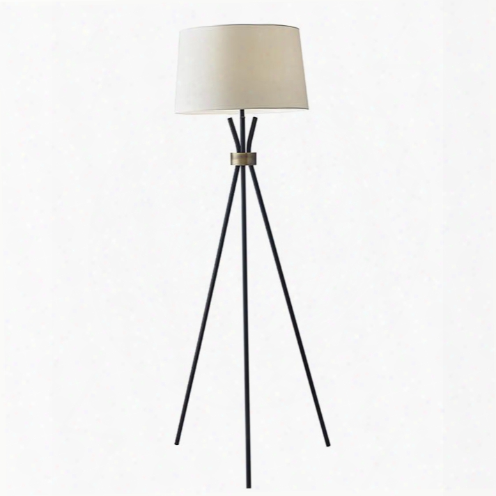 3835-01 Benson Floor Lamp Black With Antique Bronze Accent