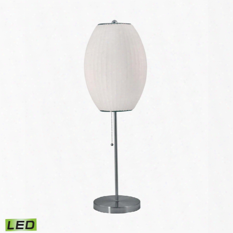 400-led Cigar Led Table Lamp In Satin Nickel And White Satin Nickel