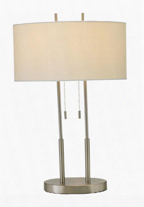 4015-22 Duet Table Lamp Brushed Steel